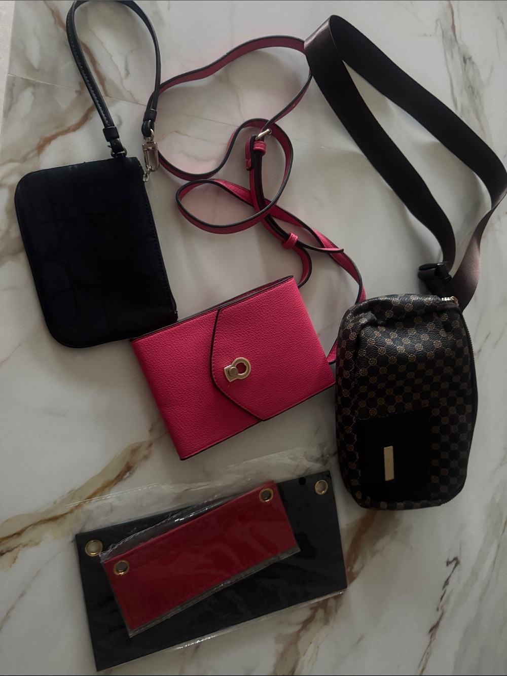 3 crossbody 2 Wallet insert- 2 brand new